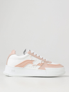 Dsquared2 Order Sneakers Matt White In Calf Leather And Rubber Candy Pink Details In White