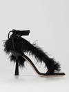Sebastian Milano Feather Detailed Wrap Sandals In Black