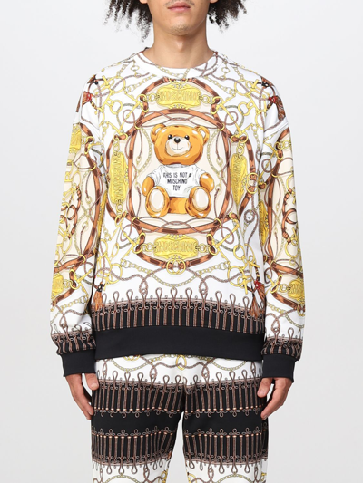 Moschino Couture Sweatshirt With Teddy Print In Ivory