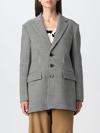 Marni Houndstooth Wool-blend Blazer In Black