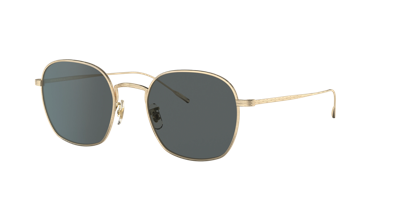 Oliver Peoples Women's Gold Ov1307st Adès Square-frame Titanium Sunglasses In Midnight Express Polar