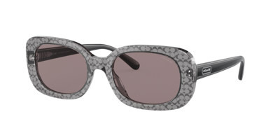 Coach Woman Sunglass Hc8358u Cd471 In Grey Solid