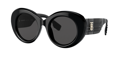 Burberry Oversized Round Frame Sunglasses In Grey