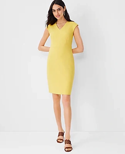 Ann Taylor Petite Double V Sheath Dress In Desert Yellow | ModeSens