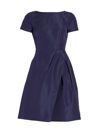 Carolina Herrera Icon Bateau Neck Short-sleeve Dress In Cobalt