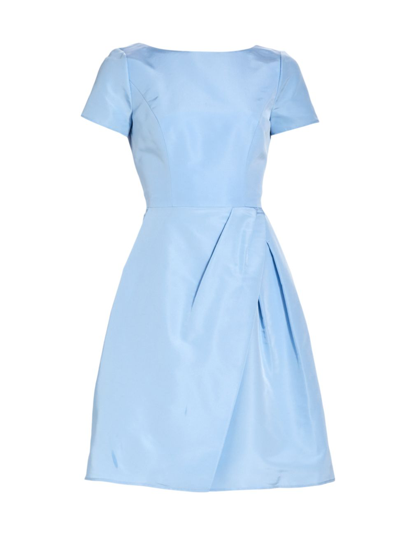 Carolina Herrera Icon Silk Faille Cocktail Dress In Sky Blue