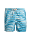 Mc2 Saint Barth Ultralight Printed 70s Swim Shorts In Blue