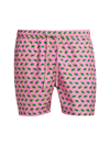 Mc2 Saint Barth Ultralight Printed 70s Swim Shorts In Pink