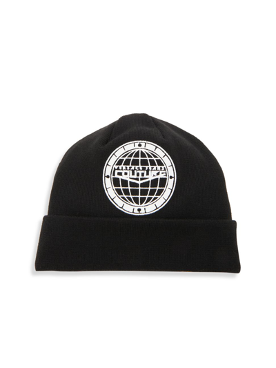 Versace Jeans Couture Logo Patch Beanie In Black