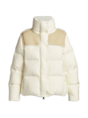 MONCLER WOMEN'S JOTTY LEATHER & SHEARLING PUFFER JACKET