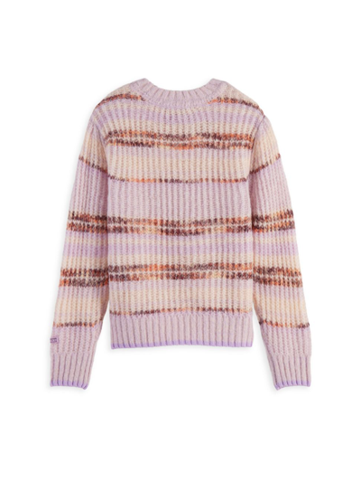 Scotch & Soda Kids' Little Girl's & Girl's Striped Sweater In Purple Multi