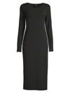 Eileen Fisher Scoop-neck Jersey Midi Dress In Black