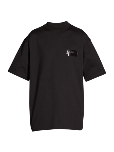 Balenciaga Gaffer Logo-print Cotton-jersey T-shirt In Black