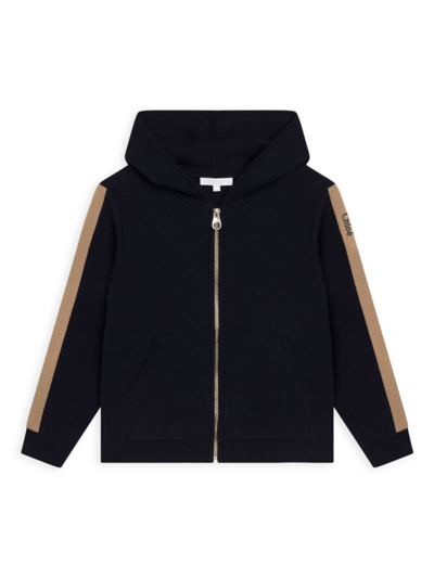 Chloé Kids' Little Girl's & Girl's Striped Zip-up Hoodie In Blue