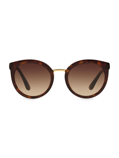 Dolce & Gabbana Tortoiseshell Round Sunglasses In Écaille