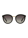Dolce & Gabbana 52mm Round Sunglasses In Black