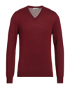 Vneck Sweaters In Maroon