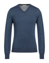 Vneck Sweaters In Slate Blue
