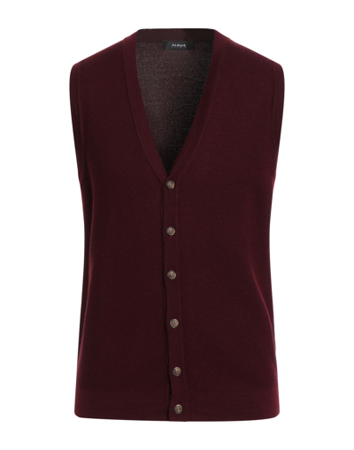 Alpha Studio Cardigans In Maroon