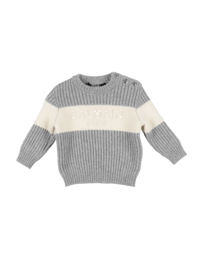 Balmain Kids' Sweaters In Grey