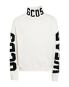 Gcds Intarsia-knit Logo Roll-neck Jumper In White