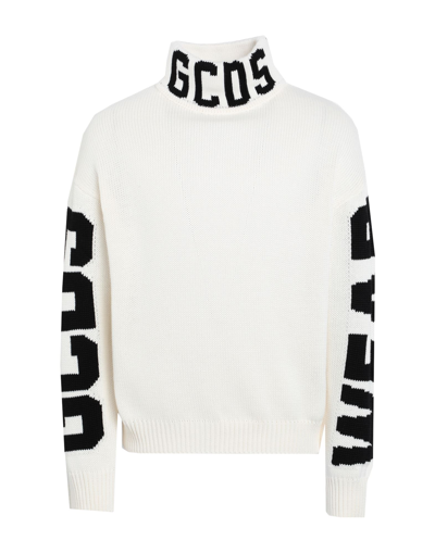 Gcds Wool-blend Turtleneck Sweater In White