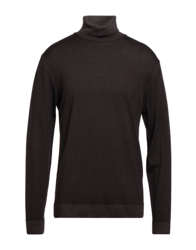 DANIELE FIESOLI DANIELE FIESOLI MAN TURTLENECK DARK BROWN SIZE S MERINO WOOL
