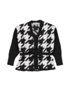 Simonetta Houndstooth Panelled-knit Cardigan In Black