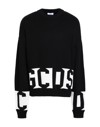 Gcds Logo Intarsia-knit Crew-neck Jumper In Black