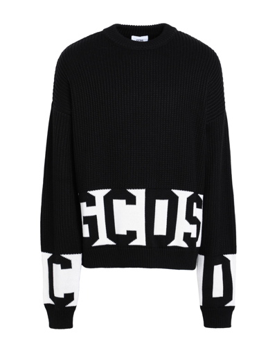Gcds Man Sweater Black Size Xxl Wool, Acrylic