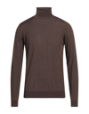 Grey Daniele Alessandrini Turtlenecks In Brown