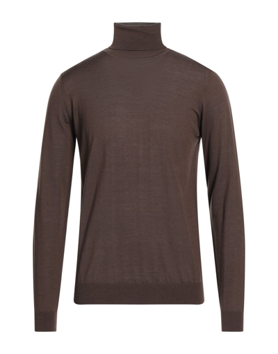 Grey Daniele Alessandrini Turtlenecks In Brown