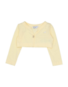 Monnalisa Kids' Wrap Cardigans In Light Yellow