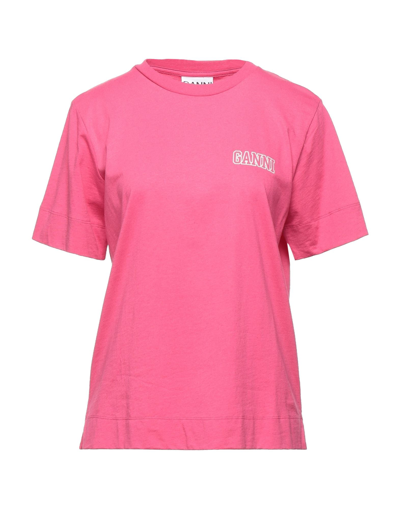 Ganni T-shirts In Fuchsia