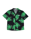 Msgm Leaf-print Cuban Shirt In Green