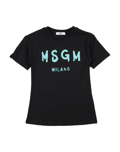 Msgm Kids' T-shirts In Black
