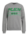 Plein Sport Gray Cotton Sweater In Grey