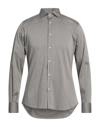 ALESSANDRO DELL'ACQUA ALESSANDRO DELL'ACQUA MAN SHIRT GREY SIZE 16 ½ COTTON, NYLON, ELASTANE