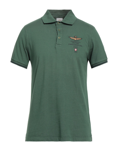 Aeronautica Militare Polo Shirts In Green