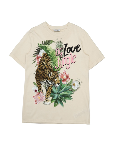 Dolce & Gabbana Kids' T-shirts In Beige
