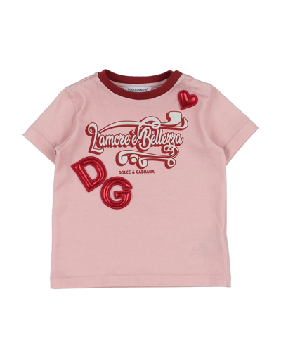 Dolce & Gabbana Babies' T-shirts In Pink