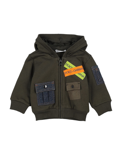 Dolce & Gabbana Kids' Sweatshirts In Military Green