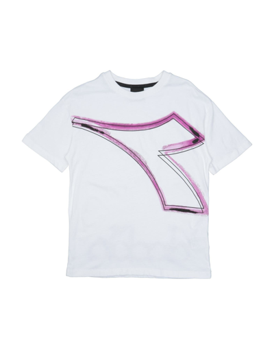 Diadora Kids' T-shirts In White