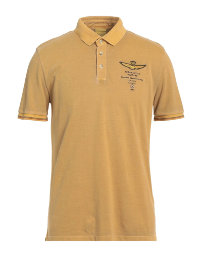 Aeronautica Militare Polo Shirts In Camel