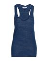 ISABEL MARANT ÉTOILE MARANT ÉTOILE WOMAN TANK TOP BLUE SIZE S LINEN, COTTON