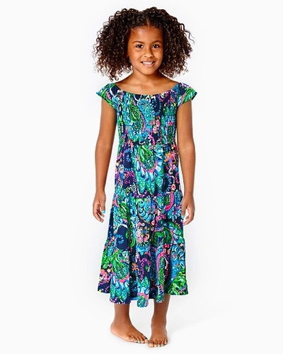 Lilly Pulitzer Girl's Mini Jilly Midi Dress Size Xl, Bohemian Garden -  In Multicolor