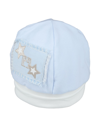 CARLO PIGNATELLI CARLO PIGNATELLI NEWBORN BOY HAT SKY BLUE SIZE 1 COTTON, ELASTANE