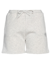 OW COLLECTION OW COLLECTION WOMAN SHORTS & BERMUDA SHORTS LIGHT GREY SIZE S COTTON, POLYESTER, ELASTANE