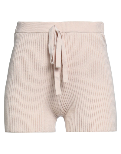 Ow Collection Woman Shorts & Bermuda Shorts Beige Size L Viscose, Polyamide, Elastane