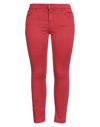 EMME BY MARELLA EMME BY MARELLA WOMAN PANTS RED SIZE 6 LYOCELL, COTTON, ELASTANE